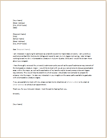 10 Academic Letter Templates for MS WORD | Document Hub