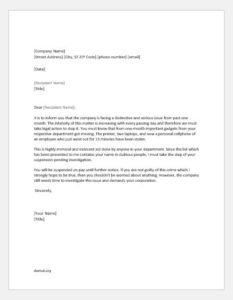 Employee Service Suspension Letter