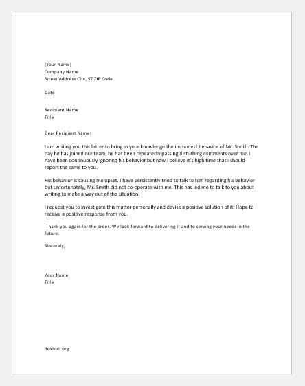 [Get 44+] Sample Letter Of Complaint About A Work Colleague