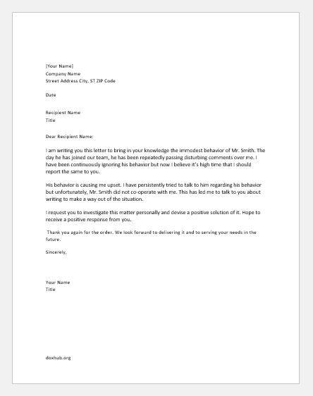  Get 39 Sample Complaint Letter To Hr About Coworker