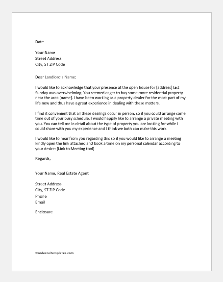 Letter From A Real Estate Agent To A Potential Customer