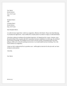 Resignation Letter Samples for 8 Key Reasons | Document Hub