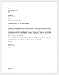 Apology Letter for Late Submission of Invoice