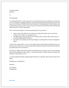 Letter to Boss to Hire New Employee