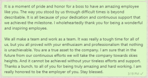 Thank You Message to Employees during Difficult Times